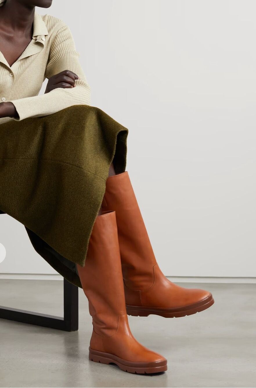 Nearly NEW THE ROW Billie leather knee boots, Eu 39.5, $2,600